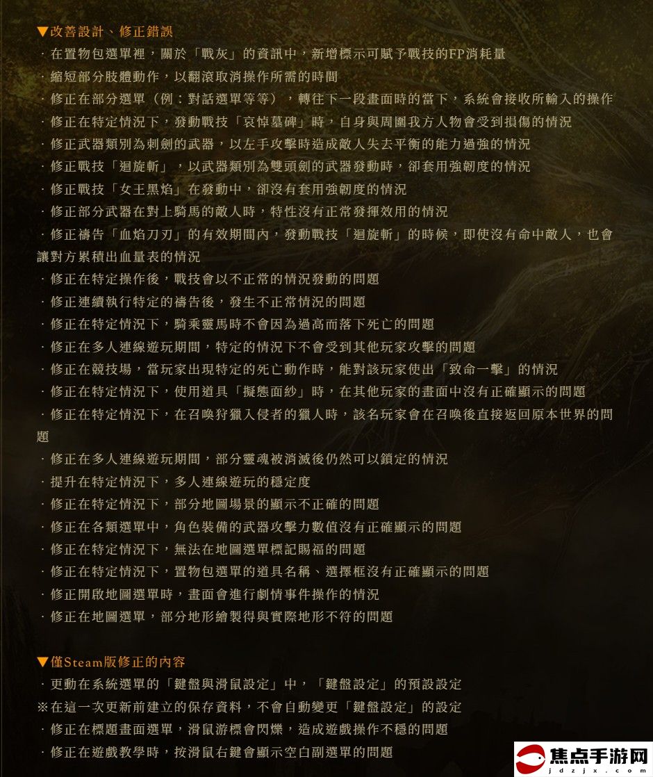 《艾爾登法環：黃金樹幽影》1.12.2版完整更新日志發布