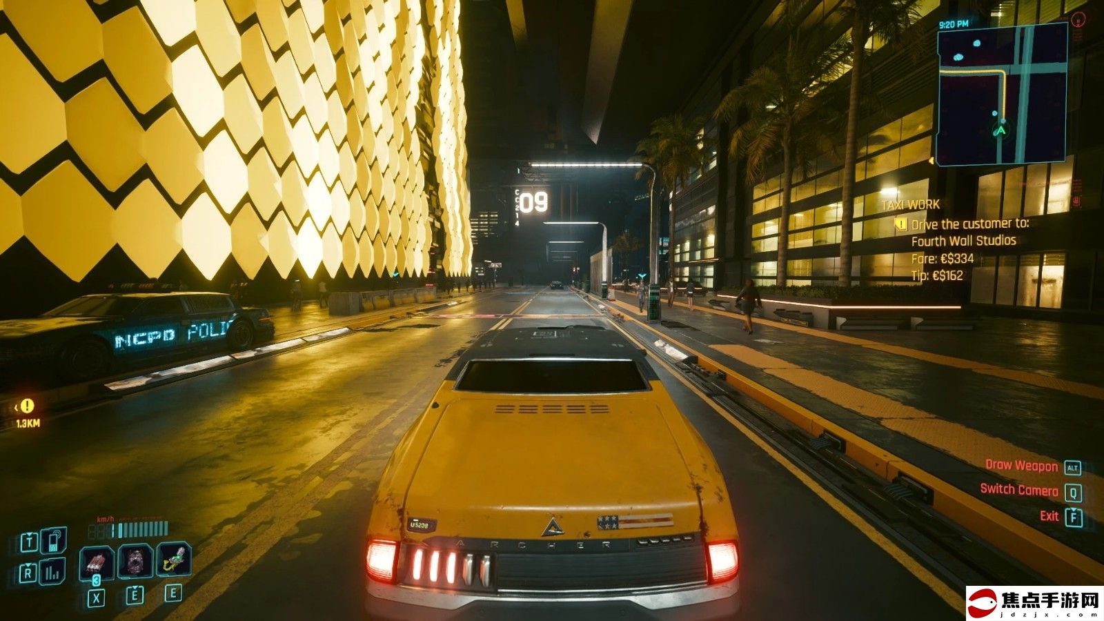 《賽博朋克2077》出租車司機Mod 玩家開出租車賺錢